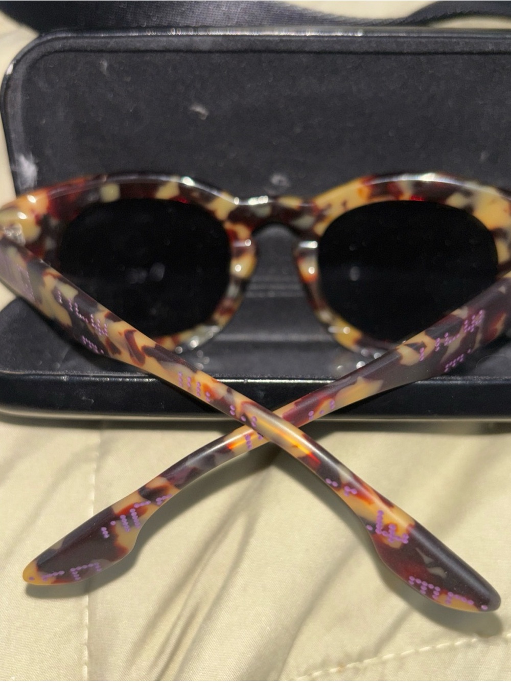 Alexander McQueen Oversized Tortoiseshell Frame Sunglasses Blue Mirrored Lenses - Picture 2 of 7
